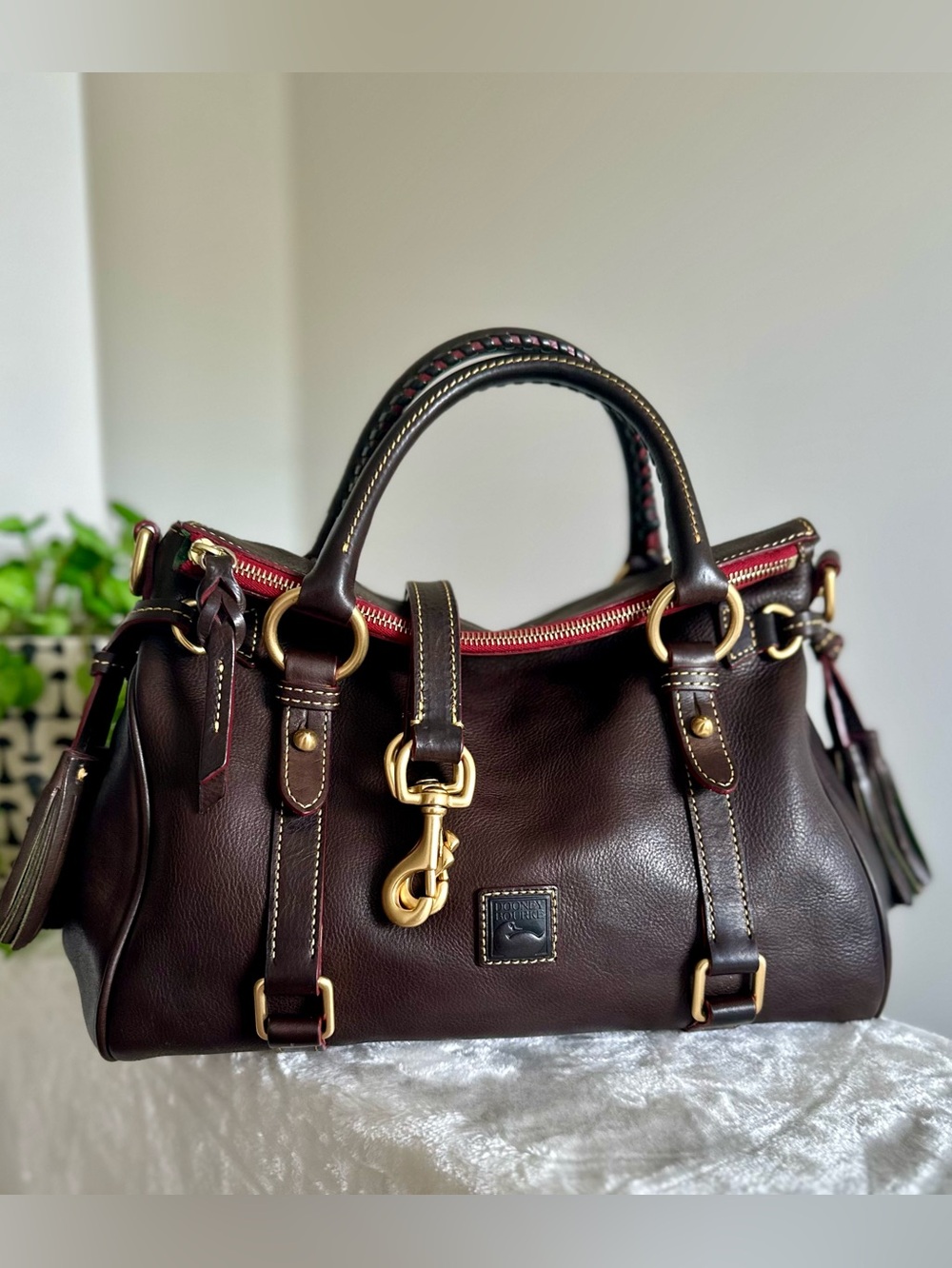Dooney & Bourke Vintage Florentine Satchel in T’Moro Brown NWOT - Picture 7 of 16
